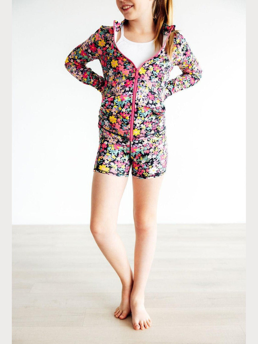 SALE Flexible Floral Active Shorty Shorts - Courbe et Compagnie