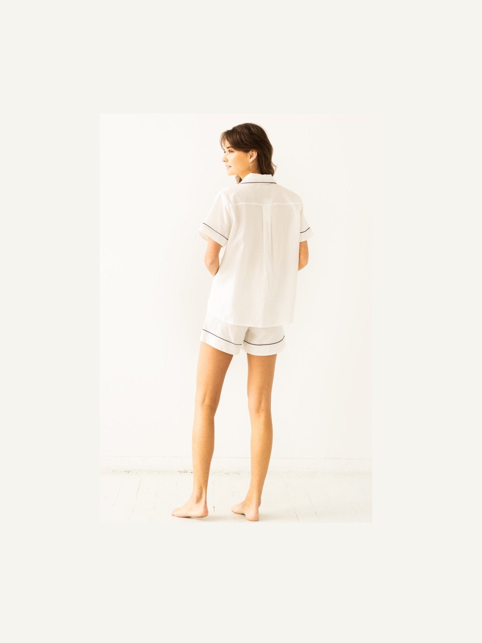 SALUA Classic Shorties Pajamas in Woven Cotton - Courbe et Compagnie