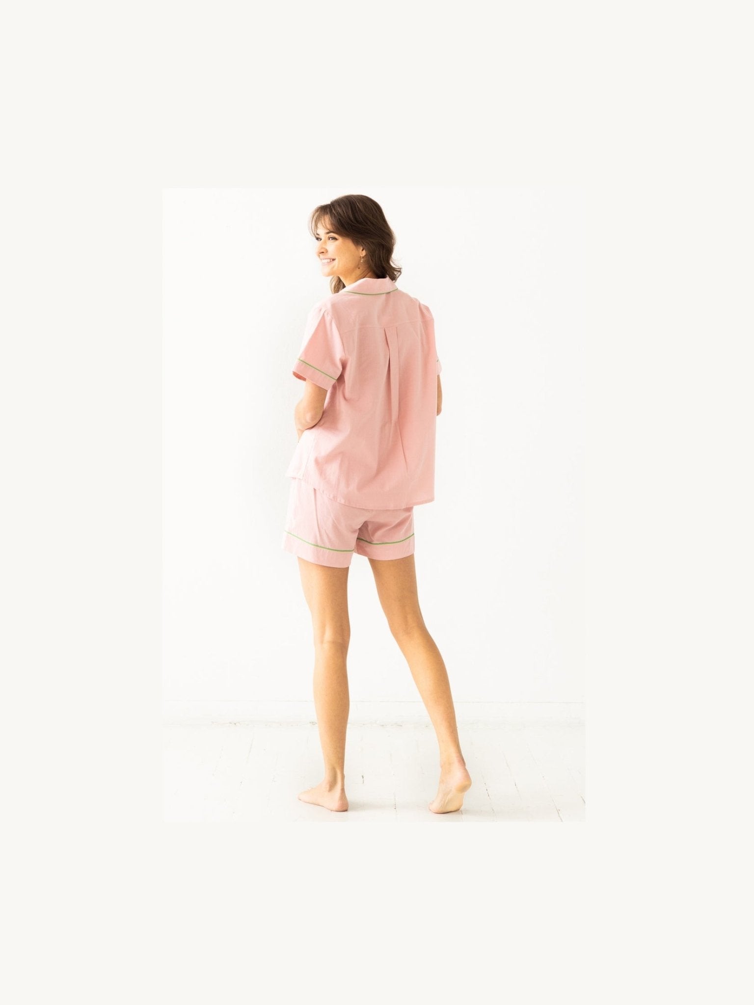 SALUA Classic Shorties Pajamas in Woven Cotton - Courbe et Compagnie