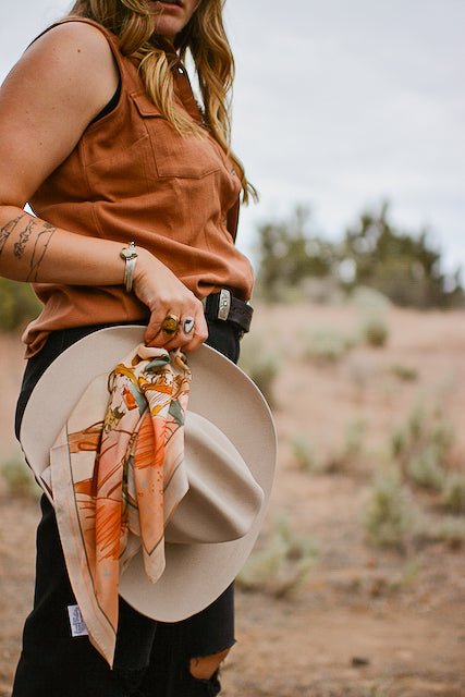 September Ride Cowgirl Silk Scarf Wild Rag - Courbe et Compagnie