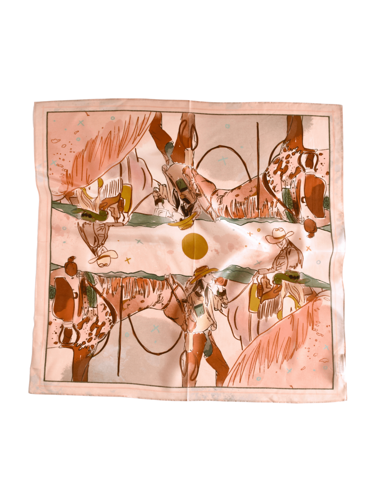 September Ride Cowgirl Silk Scarf Wild Rag - Courbe et Compagnie