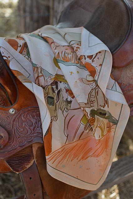 September Ride Cowgirl Silk Scarf Wild Rag - Courbe et Compagnie