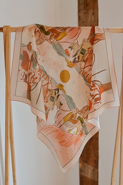 September Ride Cowgirl Silk Scarf Wild Rag - Courbe et Compagnie