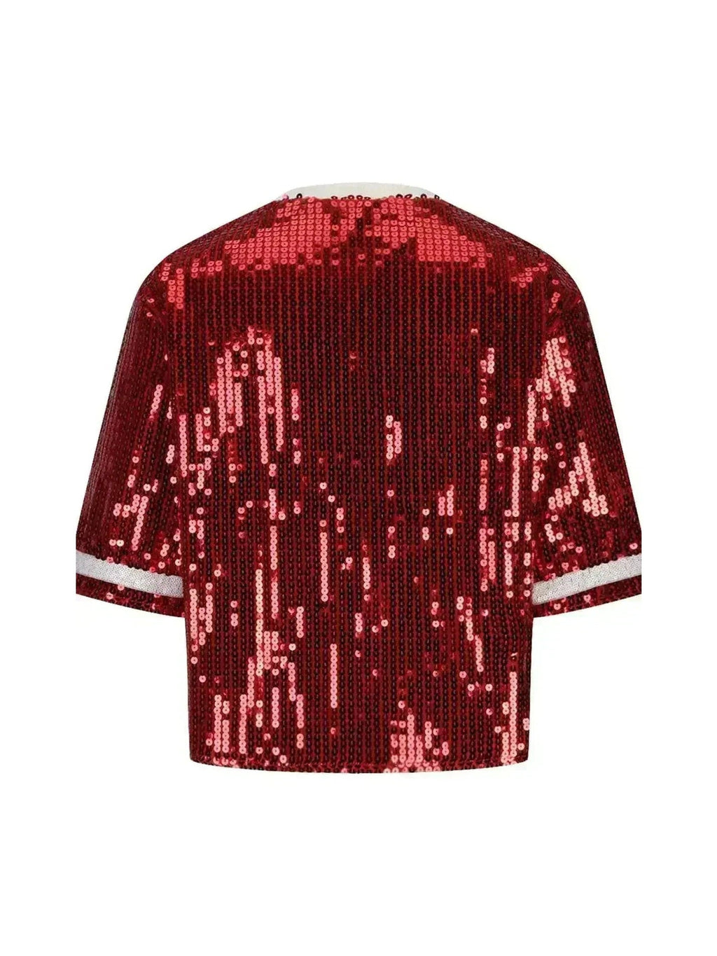 Sequin Football Top - Sparkling Half-Sleeve Blouse | Femstylo - Courbe et Compagnie
