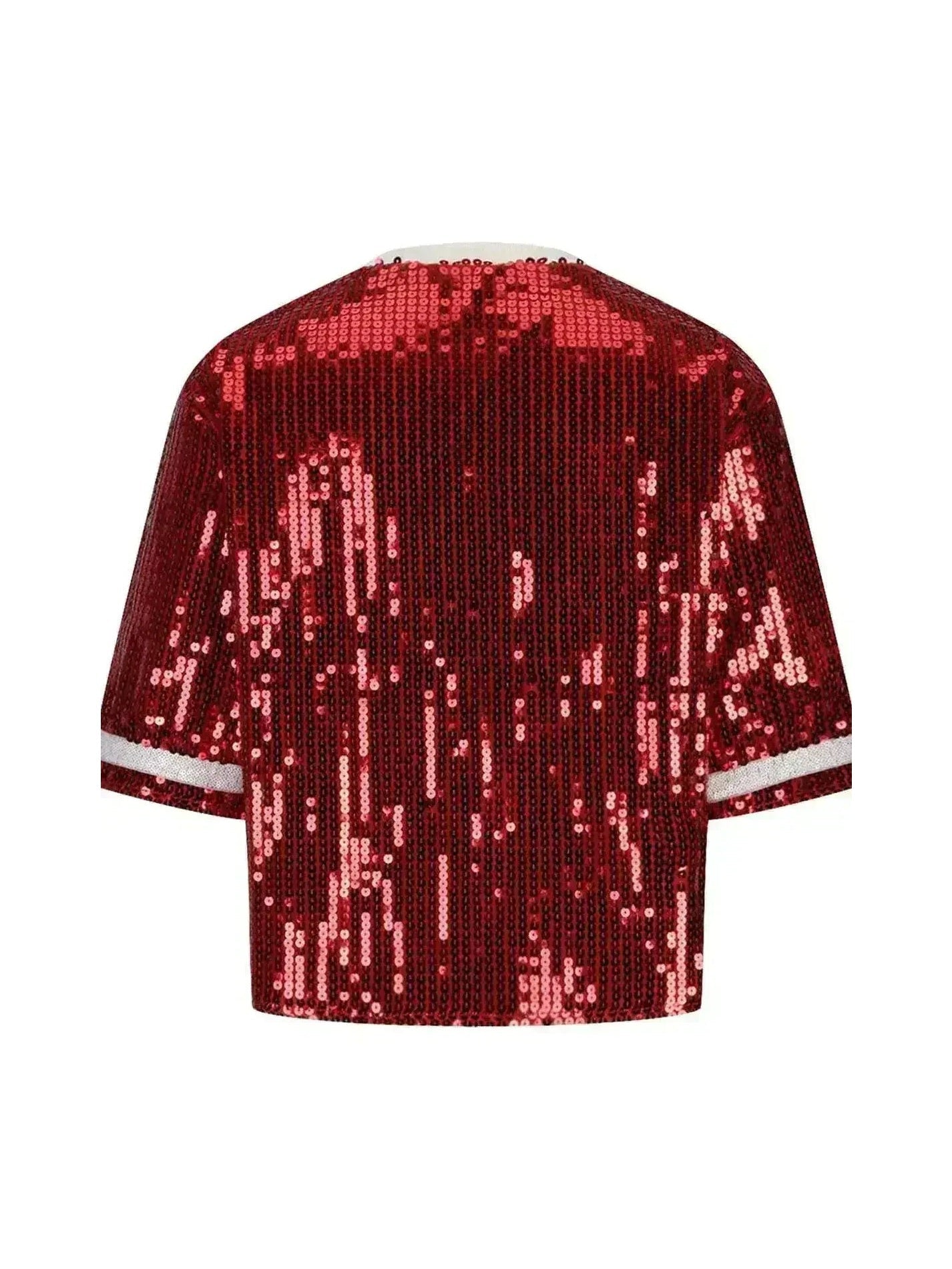 Sequin Football Top - Sparkling Half-Sleeve Blouse | Femstylo - Courbe et Compagnie