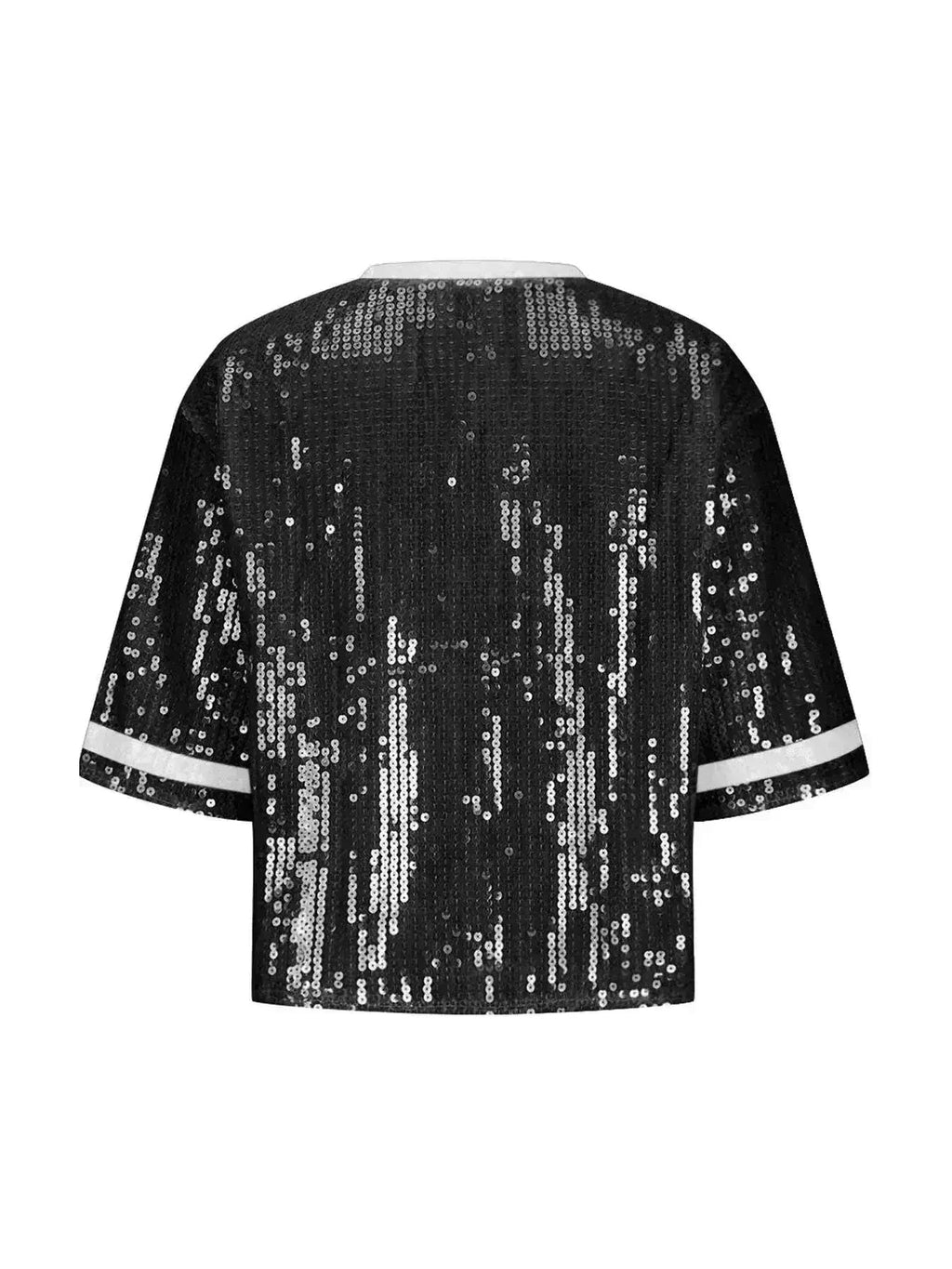 Sequin Football Top - Sparkling Half-Sleeve Blouse | Femstylo - Courbe et Compagnie