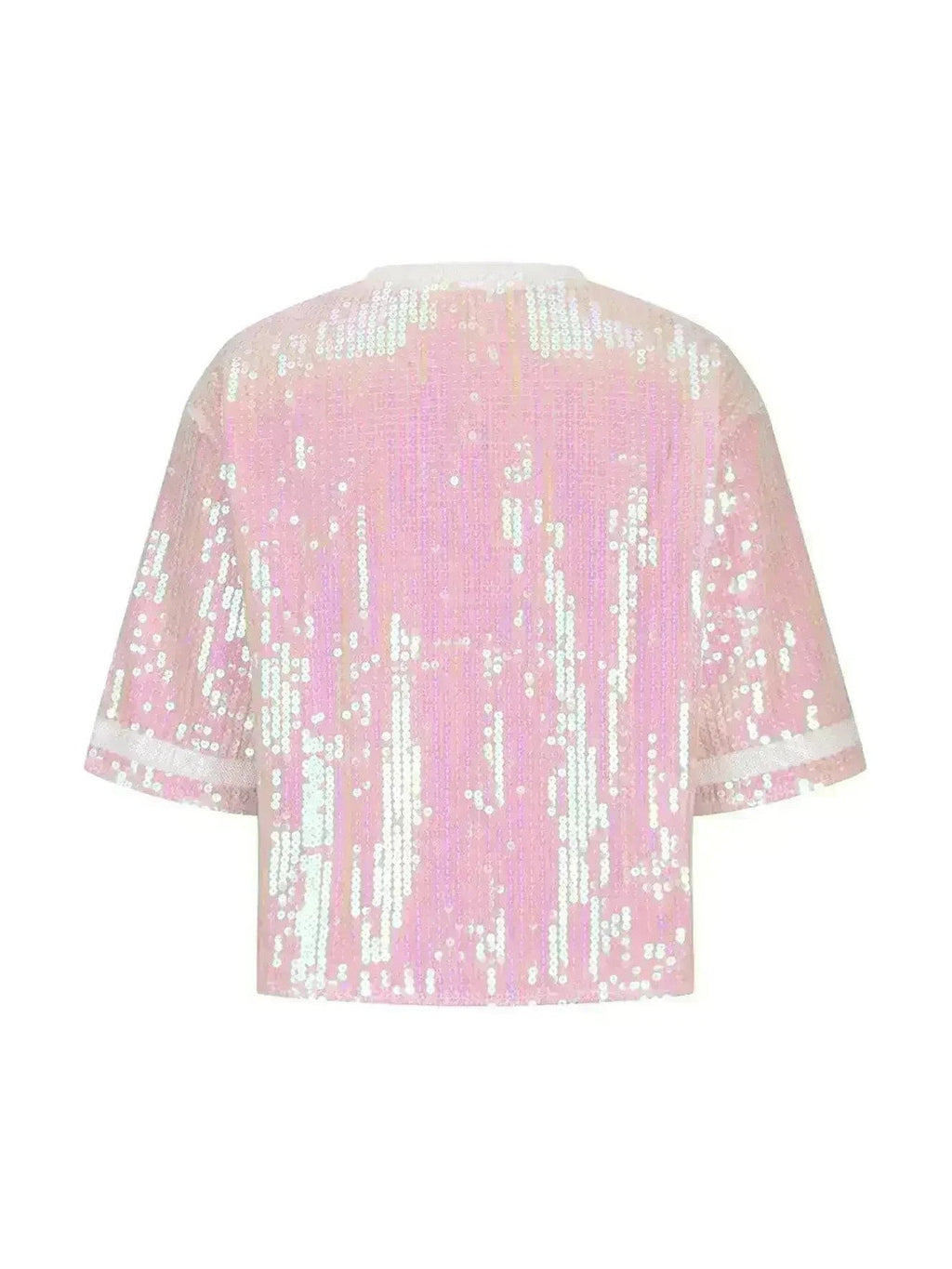 Sequin Football Top - Sparkling Half-Sleeve Blouse | Femstylo - Courbe et Compagnie