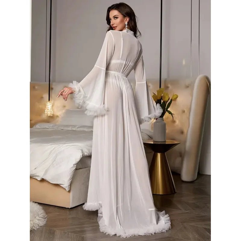Sexy See-through Lace Sleepwear 2026 New Style Leisure Home Sleep Robe Use Comfortable Polyester Fabric Four Seasons universal - Courbe et Compagnie