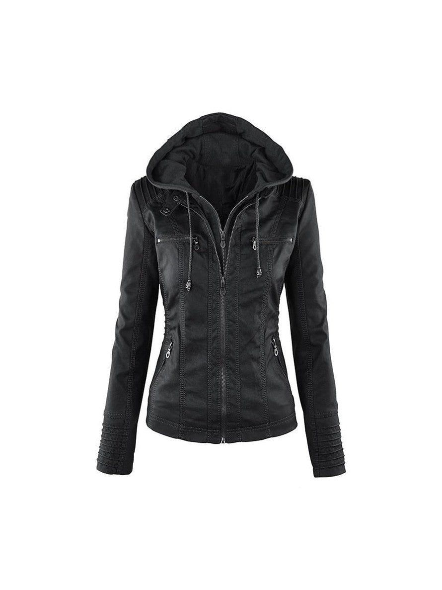 Shenandoah Womens Real Leather Hooded Jacket - Courbe et Compagnie