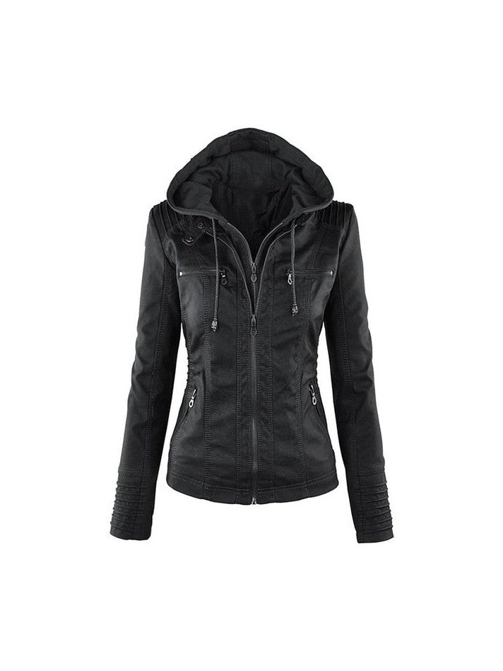 Shenandoah Womens Real Leather Hooded Jacket - Courbe et Compagnie