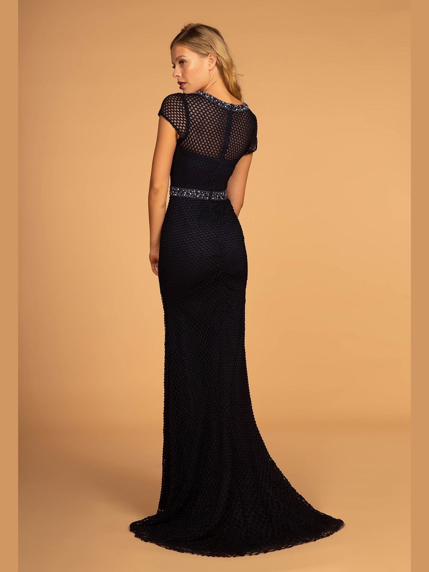 Short Sleeve Netting Mermaid Long Dress - Courbe et Compagnie