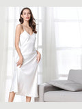 Silky Lace Tea-Length Night Dress Slip — Multiple Colors - Courbe et Compagnie