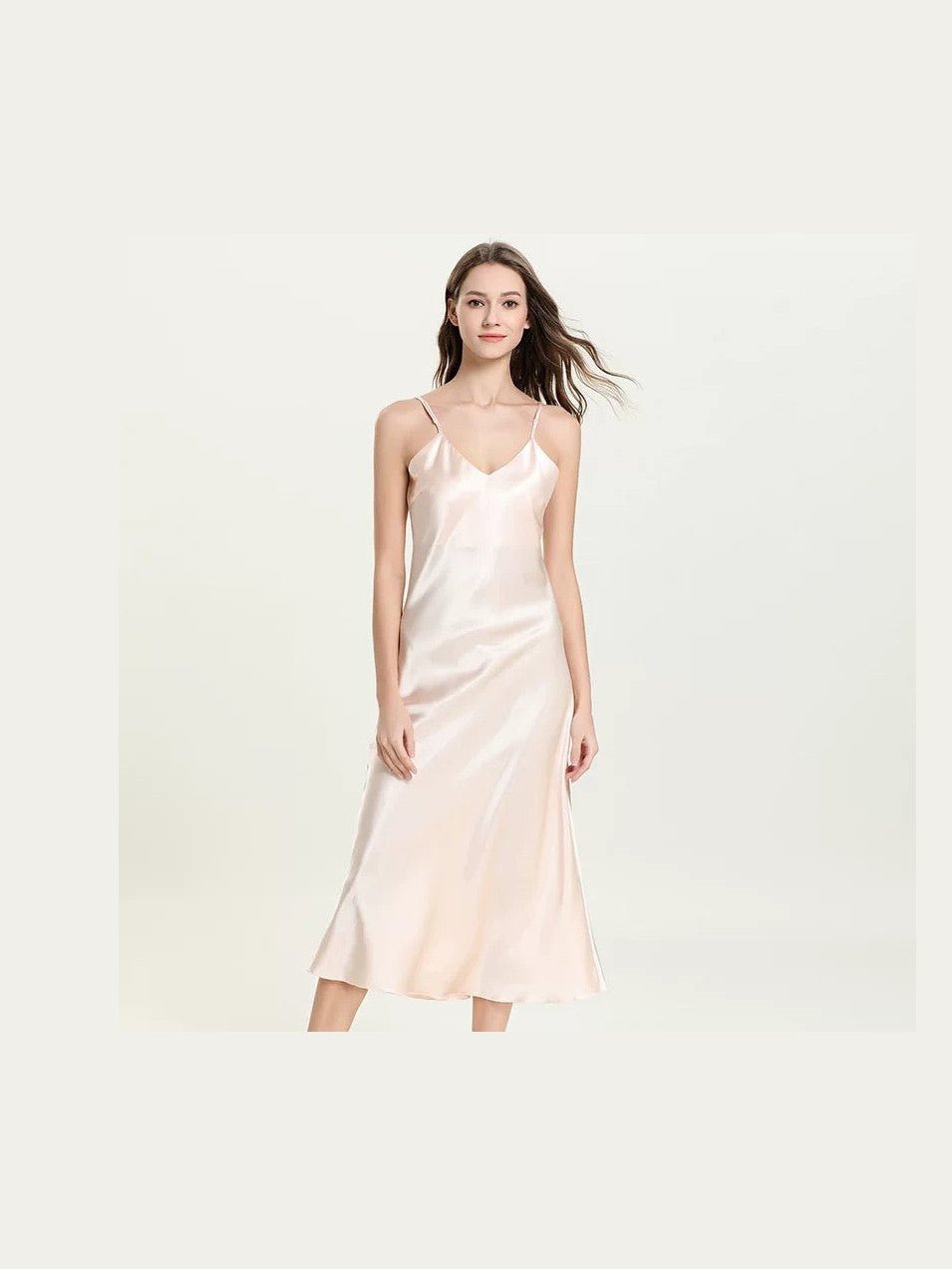 Silky Lace Tea-Length Night Dress Slip — Multiple Colors - Courbe et Compagnie