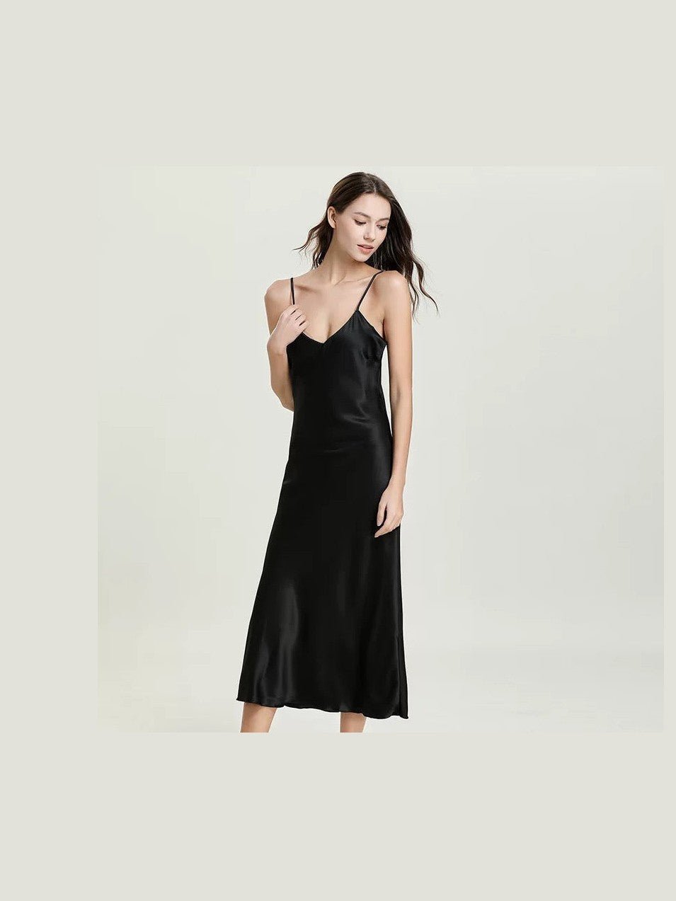Silky Lace Tea-Length Night Dress Slip — Multiple Colors - Courbe et Compagnie