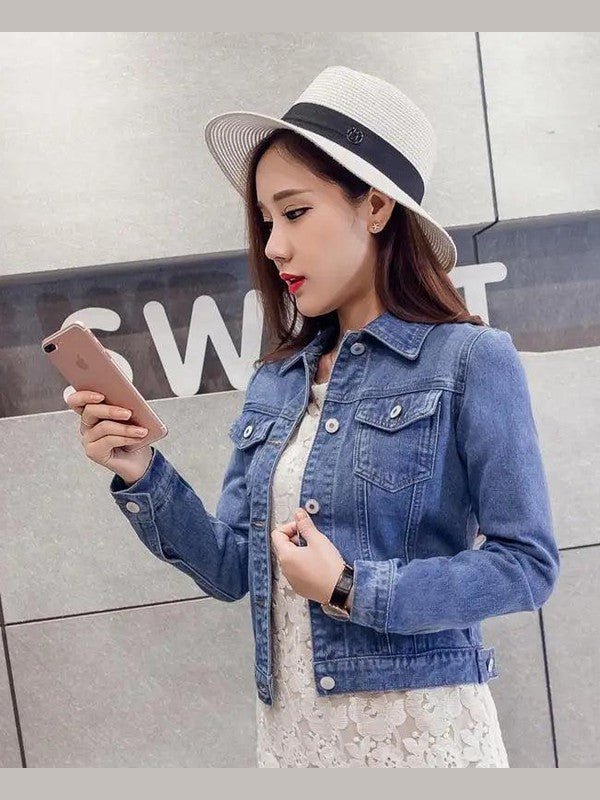 Slim-Fit Denim Jacket – Classic Button-Up Jean Coat - Courbe et Compagnie