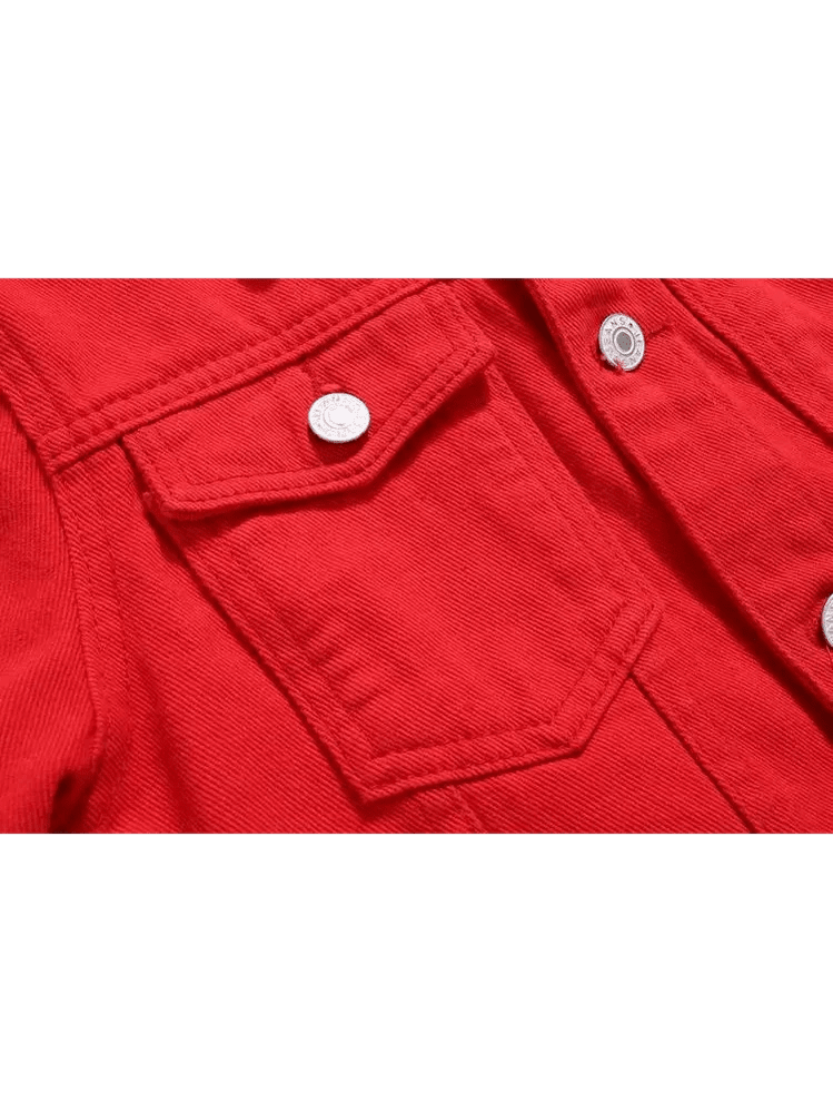 Slim-Fit Denim Jacket – Classic Button-Up Jean Coat - Courbe et Compagnie