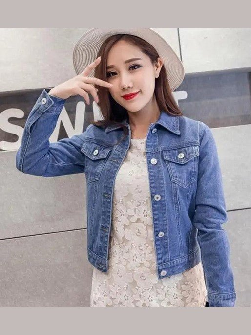 Slim-Fit Denim Jacket – Classic Button-Up Jean Coat - Courbe et Compagnie