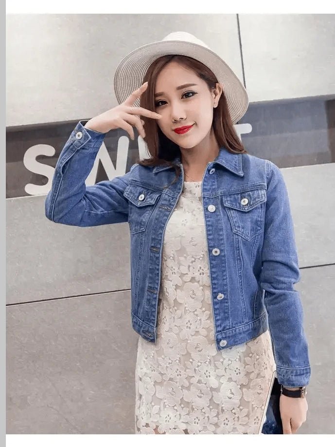 Slim-Fit Denim Jacket – Classic Button-Up Jean Coat - Courbe et Compagnie