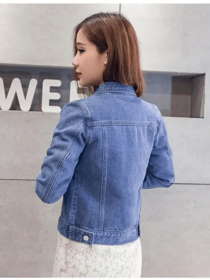 Slim-Fit Denim Jacket – Classic Button-Up Jean Coat - Courbe et Compagnie