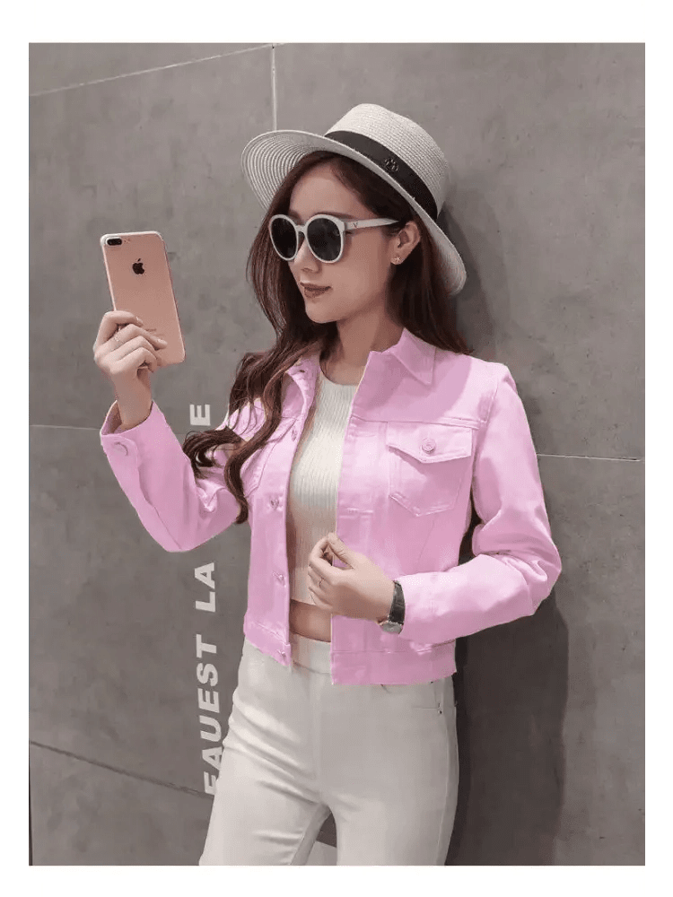 Slim-Fit Denim Jacket – Classic Button-Up Jean Coat - Courbe et Compagnie