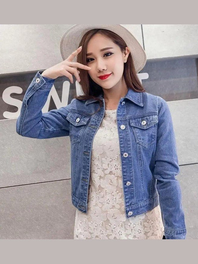 Slim-Fit Denim Jacket – Classic Button-Up Jean Coat - Courbe et Compagnie