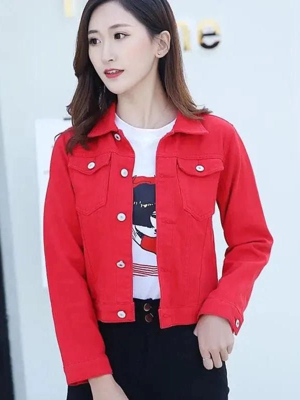 Slim-Fit Denim Jacket – Classic Button-Up Jean Coat - Courbe et Compagnie