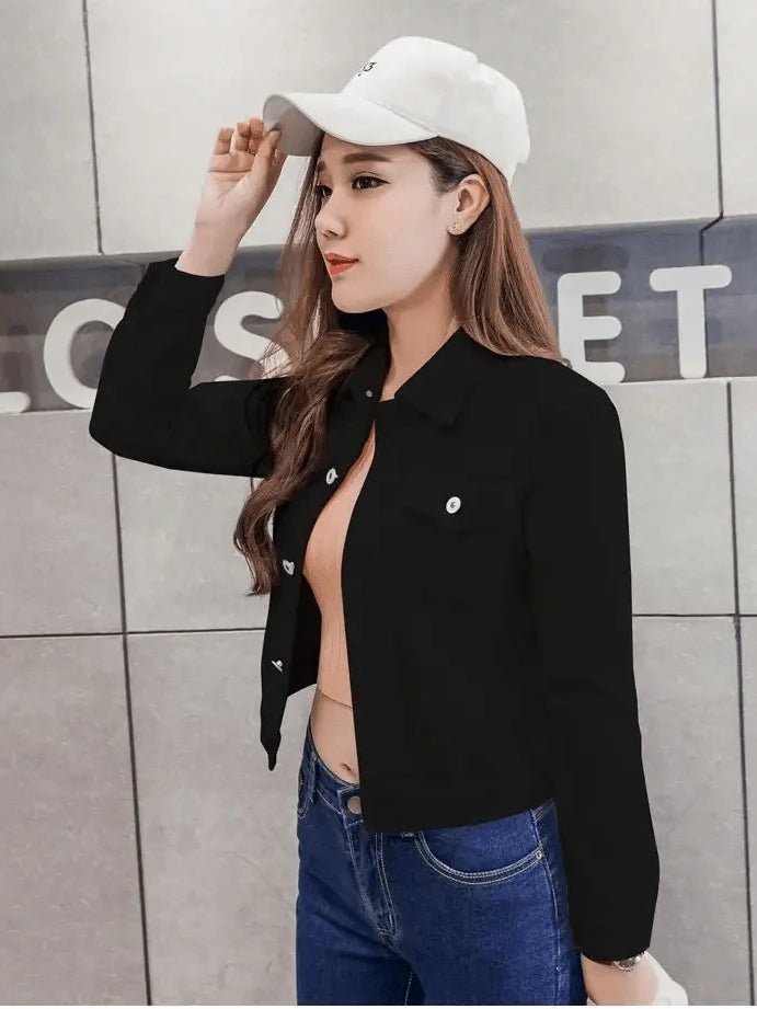 Slim-Fit Denim Jacket – Classic Button-Up Jean Coat - Courbe et Compagnie