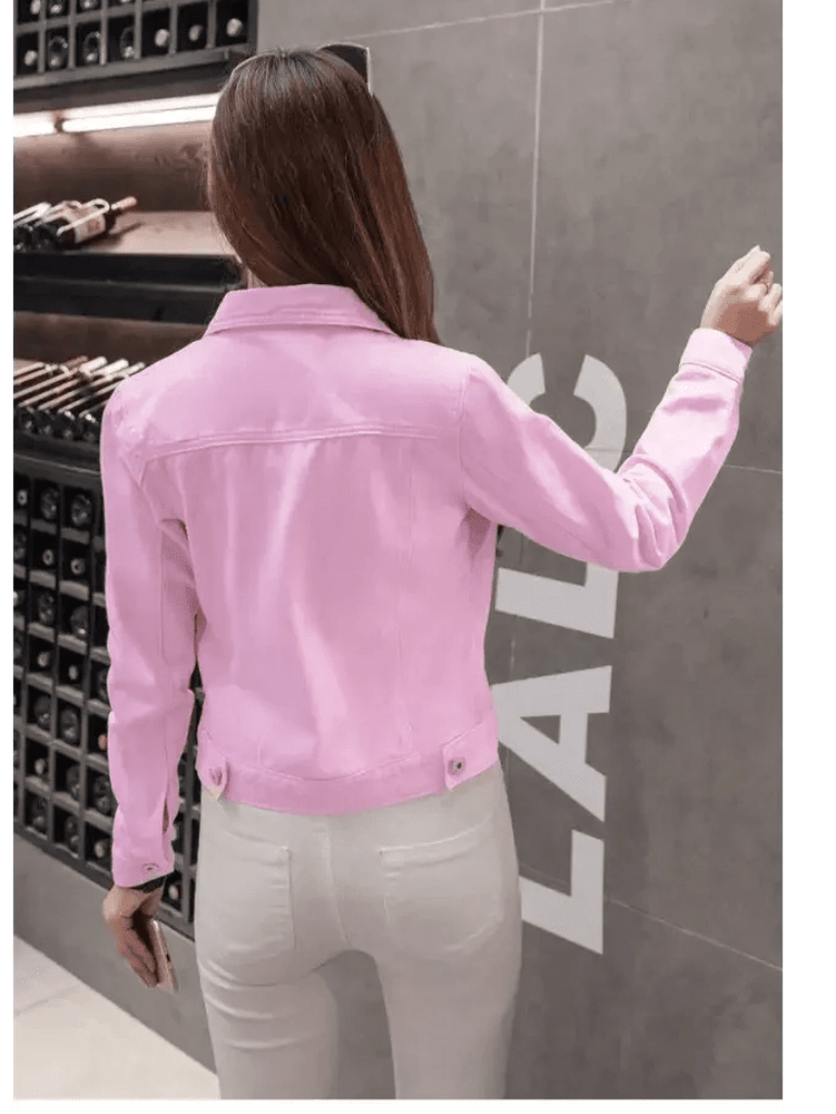 Slim-Fit Denim Jacket – Classic Button-Up Jean Coat - Courbe et Compagnie