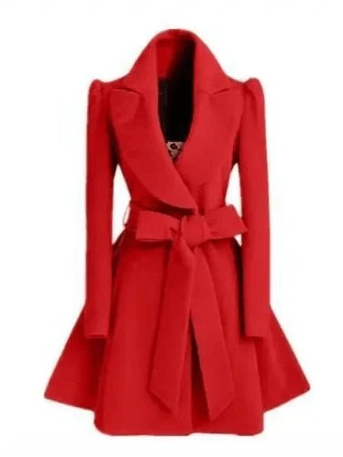 Slim-Fit Wool-Blend Coat – Classic V-Neck Overcoat in 3 Colors - Courbe et Compagnie