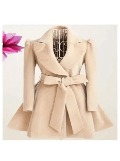 Slim-Fit Wool-Blend Coat – Classic V-Neck Overcoat in 3 Colors - Courbe et Compagnie