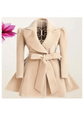 Slim-Fit Wool-Blend Coat – Classic V-Neck Overcoat in 3 Colors - Courbe et Compagnie
