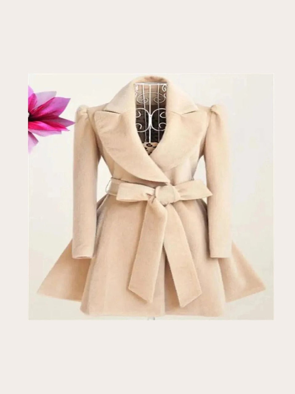 Slim-Fit Wool-Blend Coat – Classic V-Neck Overcoat in 3 Colors - Courbe et Compagnie