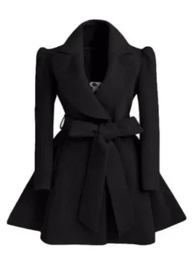 Slim-Fit Wool-Blend Coat – Classic V-Neck Overcoat in 3 Colors - Courbe et Compagnie