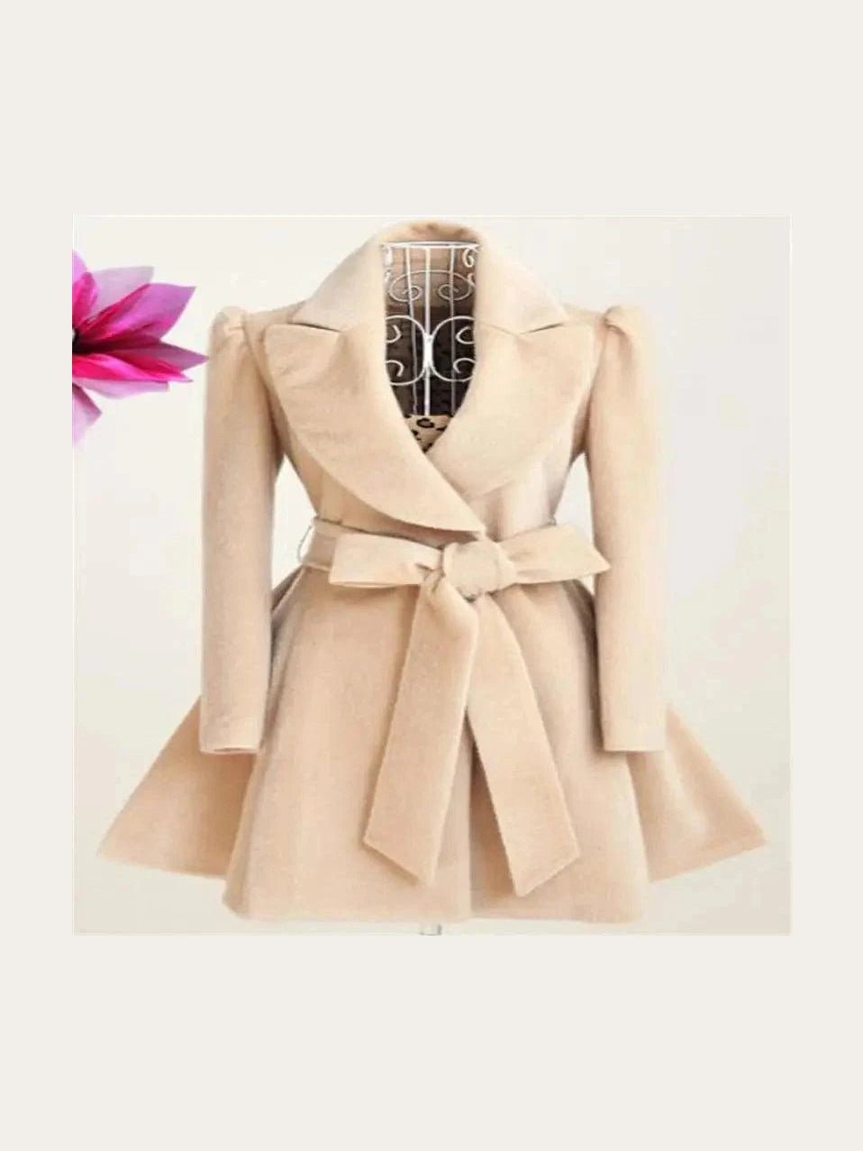 Slim-Fit Wool-Blend Coat – Classic V-Neck Overcoat in 3 Colors - Courbe et Compagnie