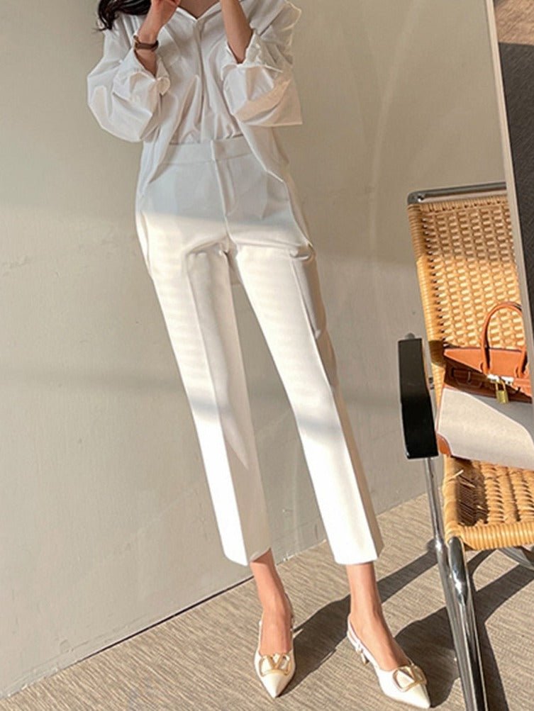 Slim Women Suit Pants Spring Summer High Waist Ladies Pencil Pants - Courbe et Compagnie