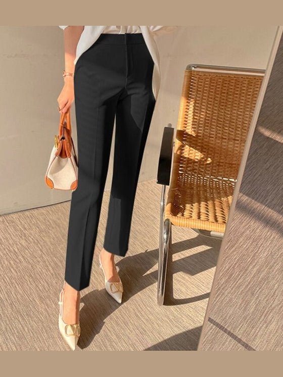 Slim Women Suit Pants Spring Summer High Waist Ladies Pencil Pants - Courbe et Compagnie