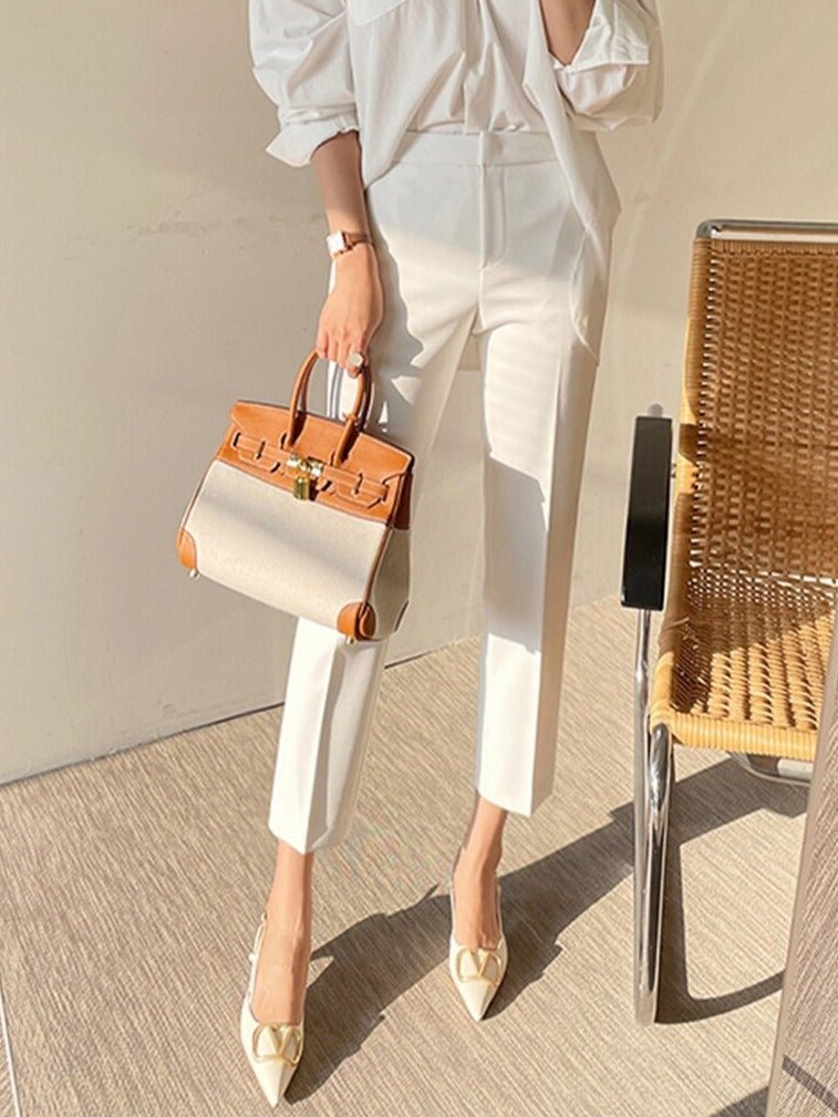 Slim Women Suit Pants Spring Summer High Waist Ladies Pencil Pants - Courbe et Compagnie