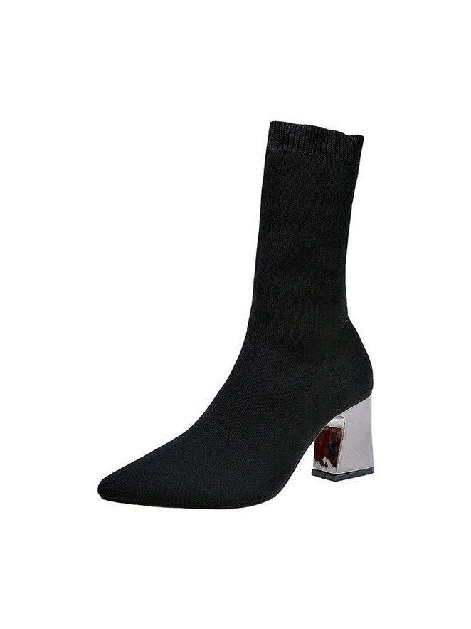 Sock Boots Women Pointed Toe High Heel Shoes Ladies - Courbe et Compagnie