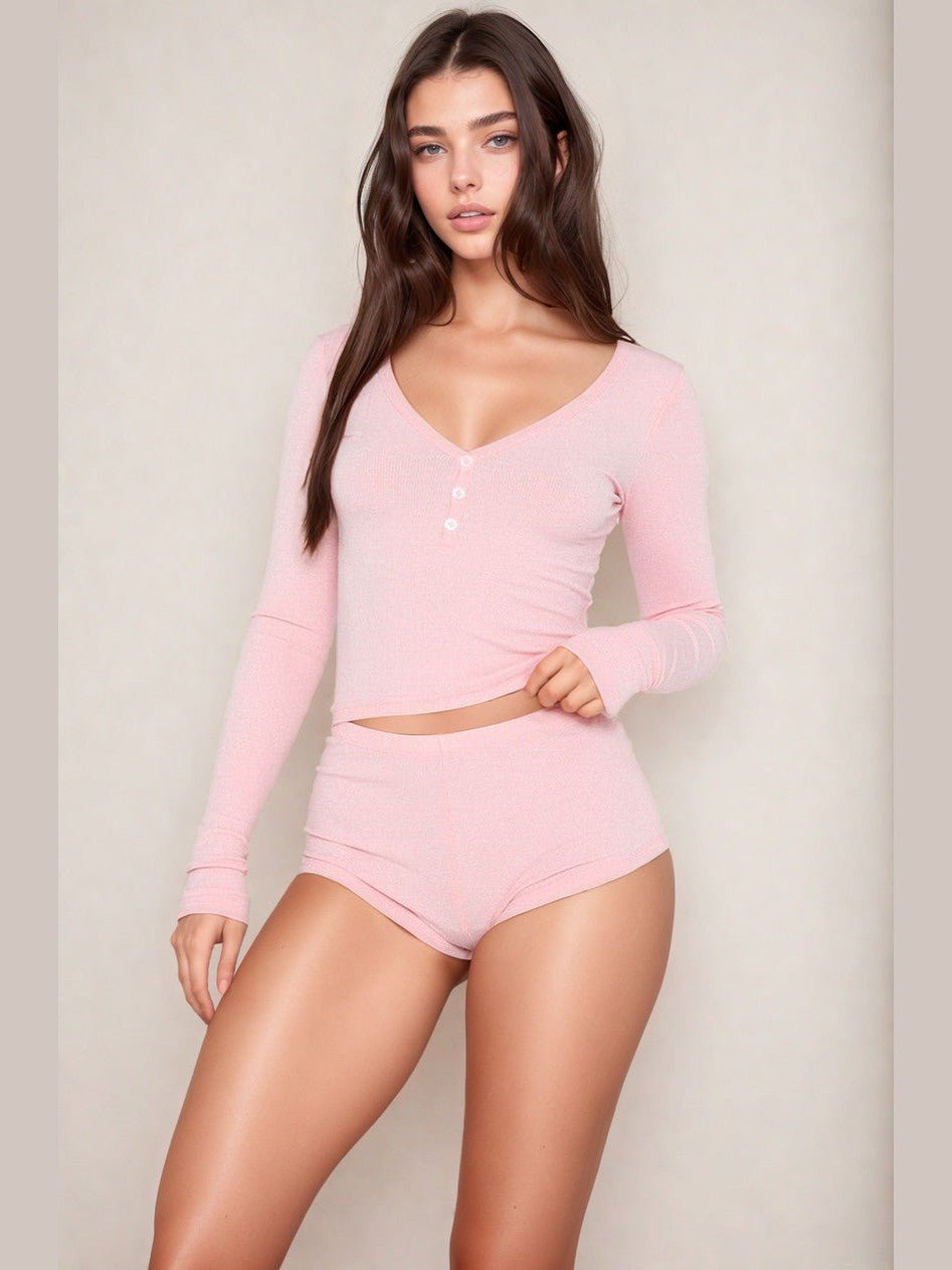 Soft Long Sleeve Loungewear Set - Courbe et Compagnie