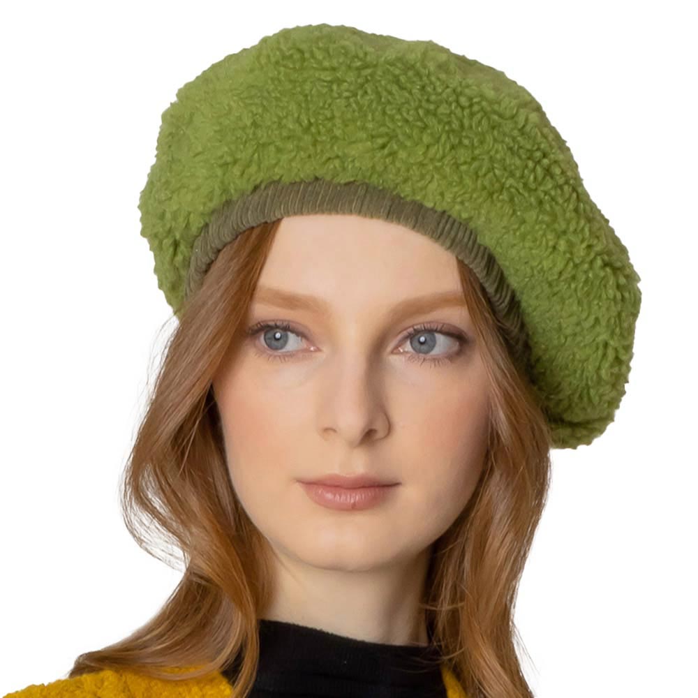 Solid Sherpa Beret Hat - Courbe et Compagnie