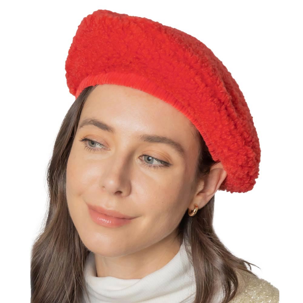 Solid Sherpa Beret Hat - Courbe et Compagnie