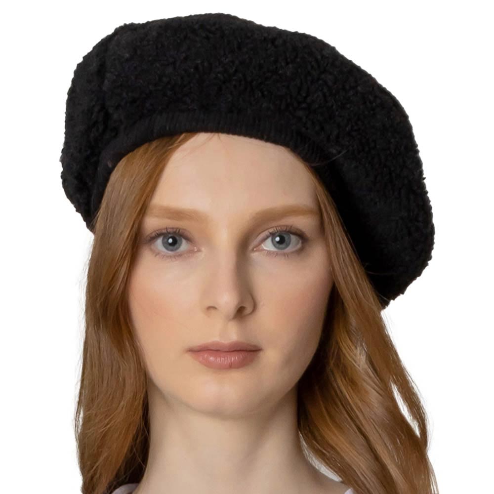 Solid Sherpa Beret Hat - Courbe et Compagnie