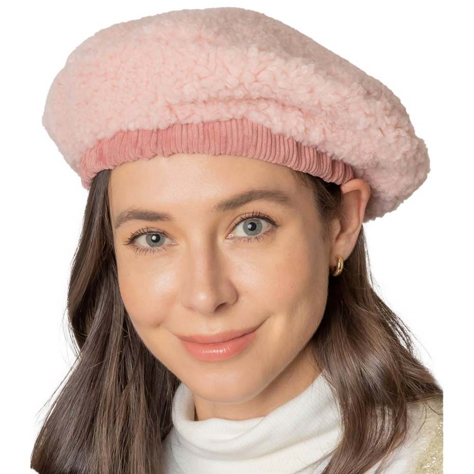 Solid Sherpa Beret Hat - Courbe et Compagnie