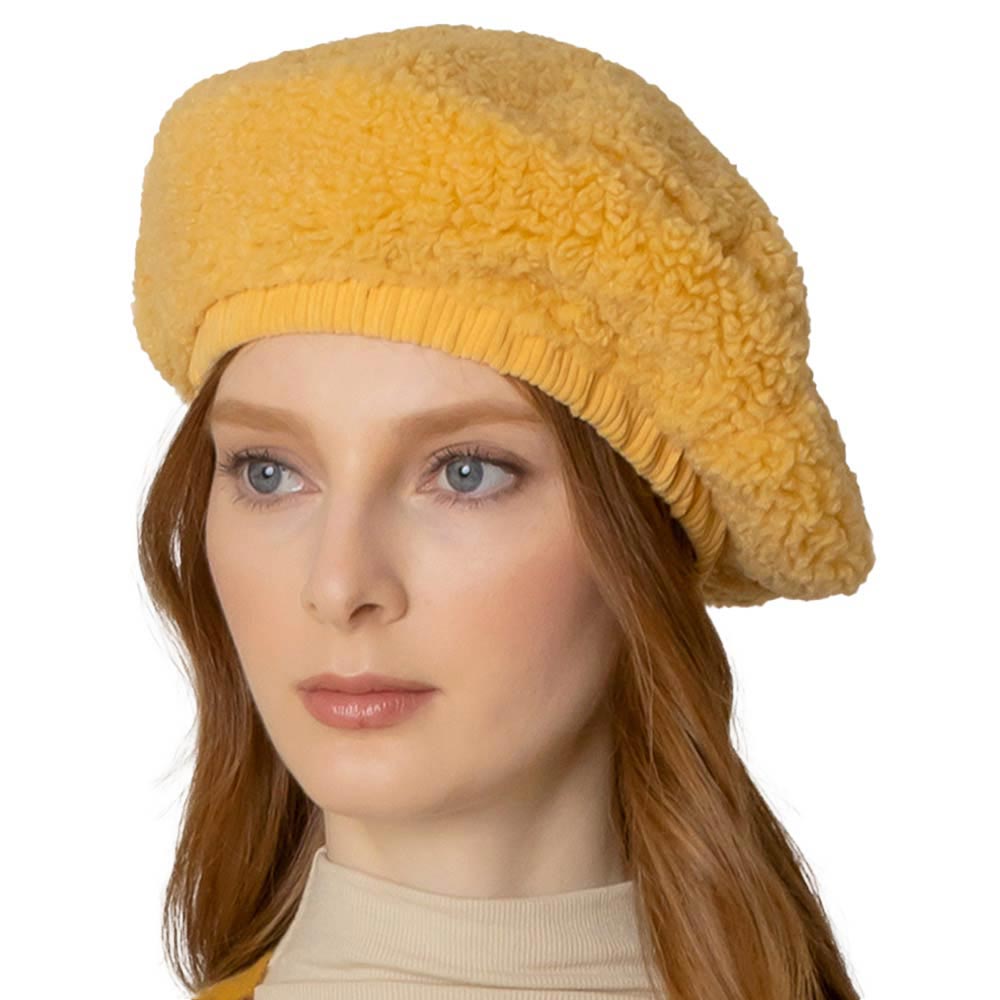 Solid Sherpa Beret Hat - Courbe et Compagnie