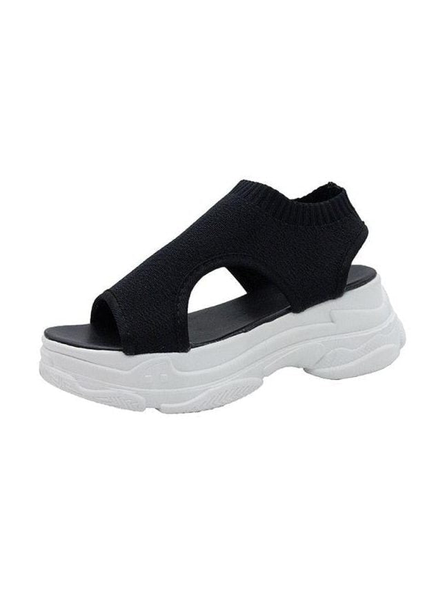 Sport Women's Comfortable Footwear Summer Platform Sandals Shoes Female Slip On Peep Toe Knitted Footwear Summer Sandals Women Shoes Female Slip On Elegant Sneakers - Courbe et Compagnie