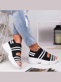 Sport Women's Comfortable Footwear Summer Platform Sandals Shoes Female Slip On Peep Toe Knitted Footwear Summer Sandals Women Shoes Female Slip On Elegant Sneakers - Courbe et Compagnie
