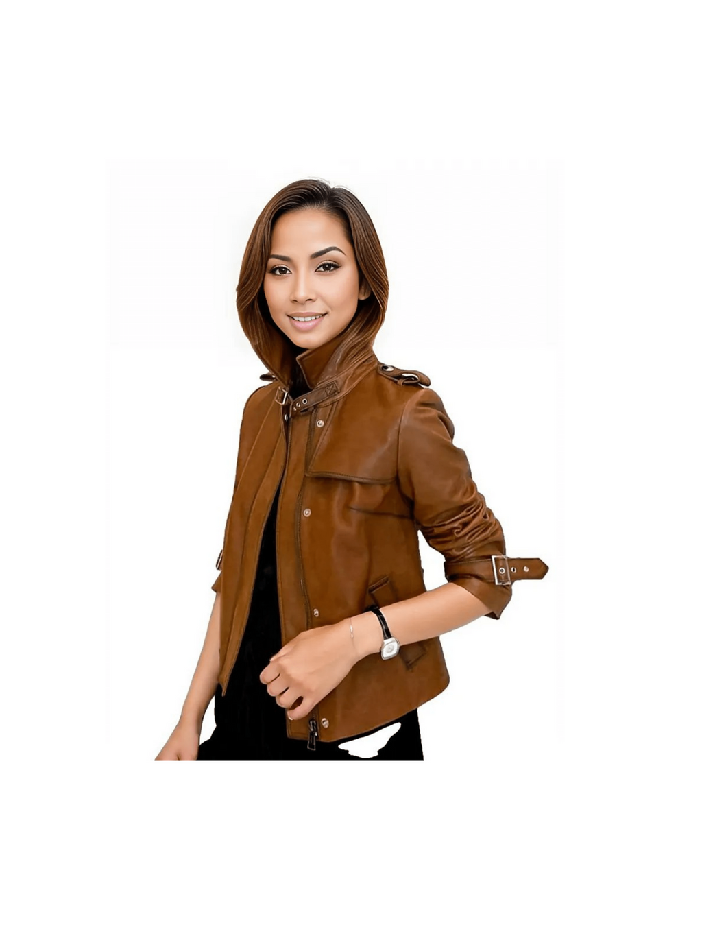 Stella Womens Vintage Sheepskin Coat Moto Biker Jacket - Courbe et Compagnie
