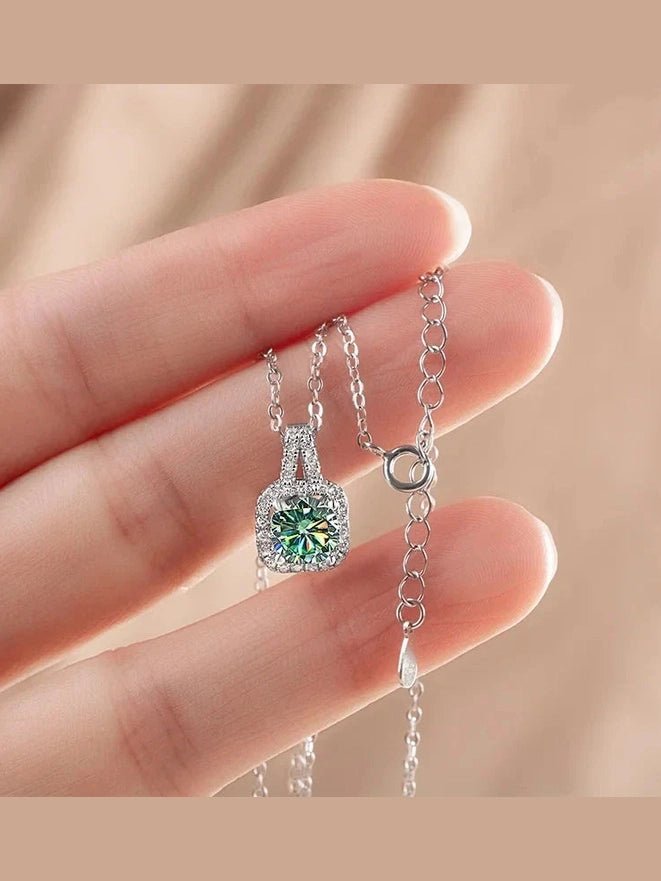 Sterling Silver 3-Piece Moissanite Jewelry Set 1ct Necklace Ring Earrings - Courbe et Compagnie