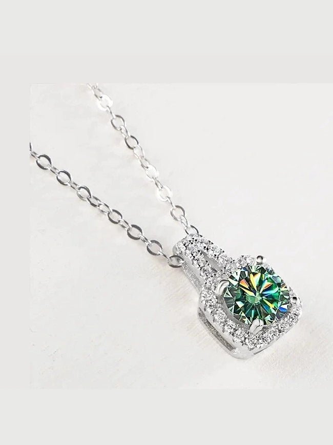 Sterling Silver 3-Piece Moissanite Jewelry Set 1ct Necklace Ring Earrings - Courbe et Compagnie