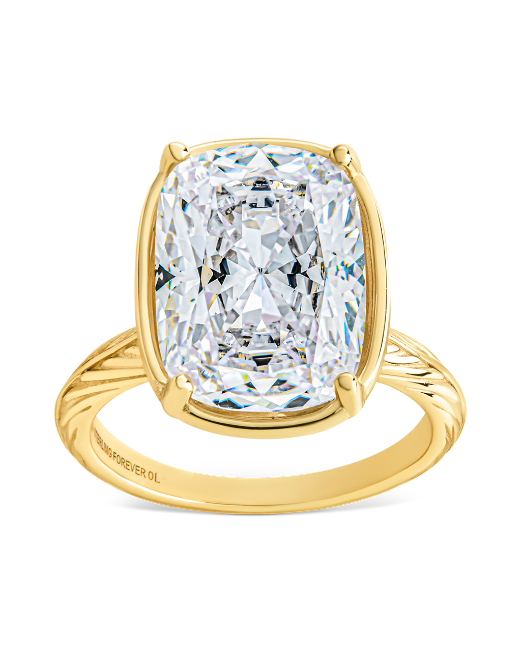 Sterling Silver Elongated Cushion Cocktail Ring - Courbe et Compagnie